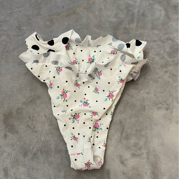 New! For love and lemons rosewater floral polka dot bikini bottoms 24203 - Picture 5 of 8